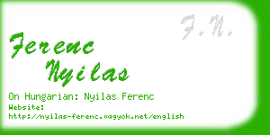 ferenc nyilas business card